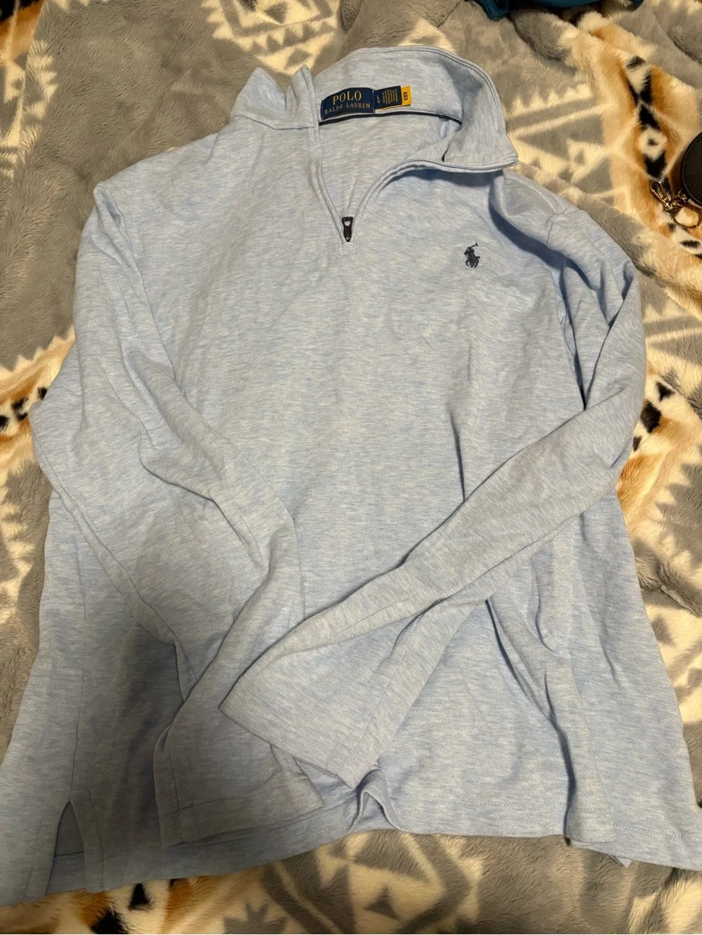 Polo by Ralph Lauren Light Blue Quarter-Zip Pullover